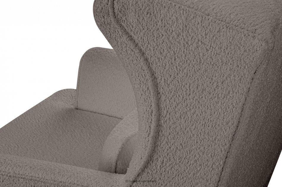 STRALIS Wygodny fotel uszak beżowy w tkaninie boucle beżowy - zdjęcie 8