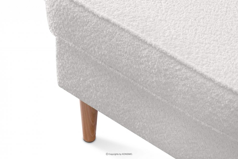 STRALIS Skandynawski puf w tkaninie baranek biały biały - zdjęcie 3