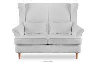 Skandynawska sofa dwuosobowa jasnoszara boucle