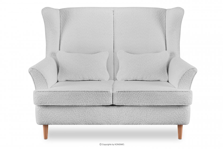 STRALIS Skandynawska sofa dwuosobowa jasnoszara boucle jasny szary - zdjęcie 0