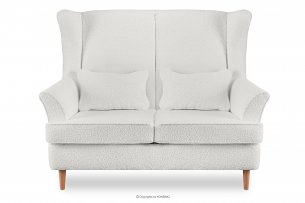STRALIS, https://konsimo.pl/kolekcja/stralis/ Skandynawska sofa dwuosobowa biała boucle biały - zdjęcie