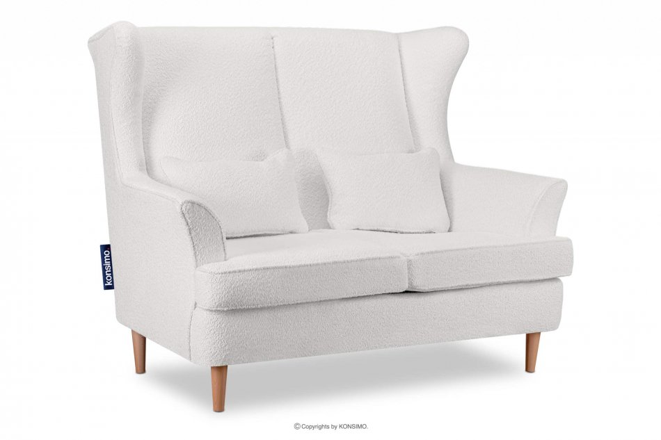 STRALIS Skandynawska sofa dwuosobowa biała boucle biały - zdjęcie 2
