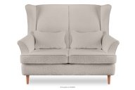 Skandynawska sofa dwuosobowa jasnobeżowa boucle