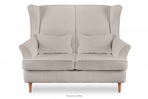STRALIS, https://konsimo.pl/kolekcja/stralis/ Skandynawska sofa dwuosobowa jasnobeżowa boucle jasny beżowy - zdjęcie