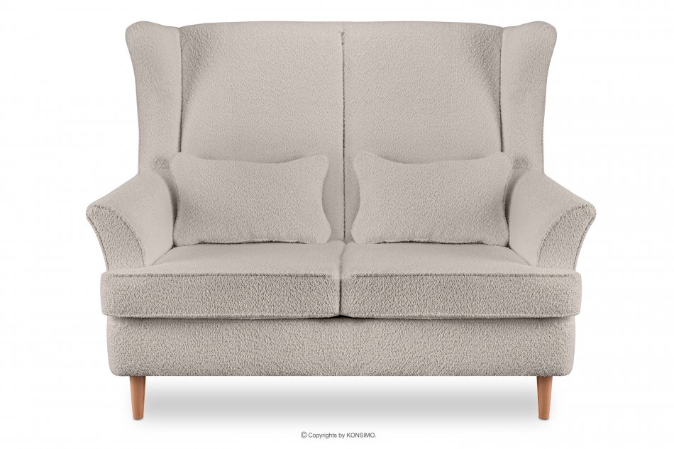 STRALIS Skandynawska sofa dwuosobowa jasnobeżowa boucle jasny beżowy - zdjęcie 0