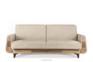 Sofa trzyosobowa w tkaninie baranek kremowa