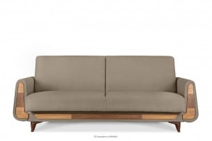 GUSTAVO, https://konsimo.pl/kolekcja/gustavo/ Sofa trzyosobowa w tkaninie baranek brązowa brązowy - zdjęcie