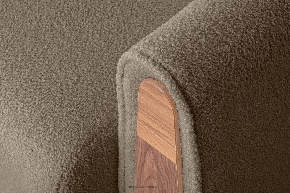 GUSTAVO Sofa trzyosobowa w tkaninie baranek brązowa brązowy - zdjęcie 10