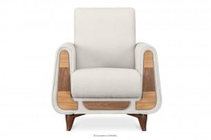 GUSTAVO, https://konsimo.pl/kolekcja/gustavo/ Fotel w tkaninie baranek biały biały - zdjęcie