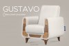 GUSTAVO Fotel w tkaninie baranek biały biały - zdjęcie 9