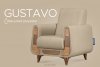 GUSTAVO Fotel w tkaninie baranek beżowy jasny beżowy - zdjęcie 9
