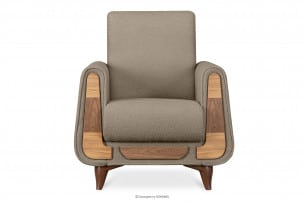 GUSTAVO, https://konsimo.pl/kolekcja/gustavo/ Fotel w tkaninie baranek brązowy brązowy - zdjęcie