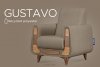 GUSTAVO Fotel w tkaninie baranek brązowy brązowy - zdjęcie 9