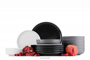 VICTO, https://konsimo.pl/kolekcja/victo/ Zestaw obiadowy dla 6 osób wielokolorowy (18 el.) biały/czarny/szary - zdjęcie