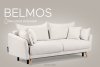 BELMOS Biała sofa z funkcją spania w tkaninie baranek biały - zdjęcie 12