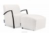 CARO Fotel biały w tkaninie baranek z podłokietnikiem biały - zdjęcie 11