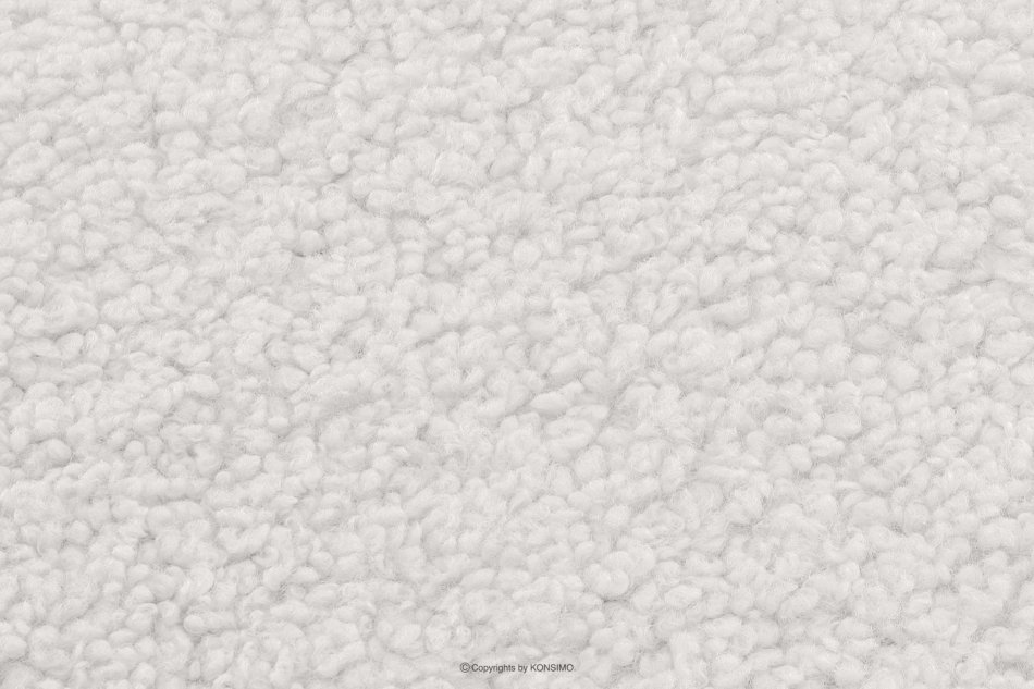 CARO Fotel biały w tkaninie baranek z podłokietnikiem biały - zdjęcie 7