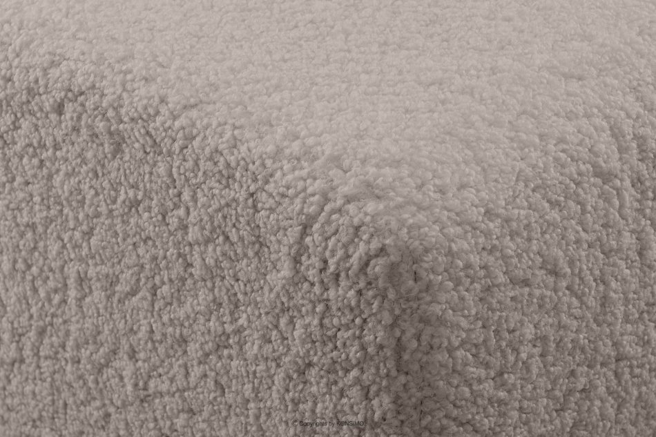 CARO Nowoczesny puf w tkaninie baranek jasny brązowy jasny brązowy - zdjęcie 5