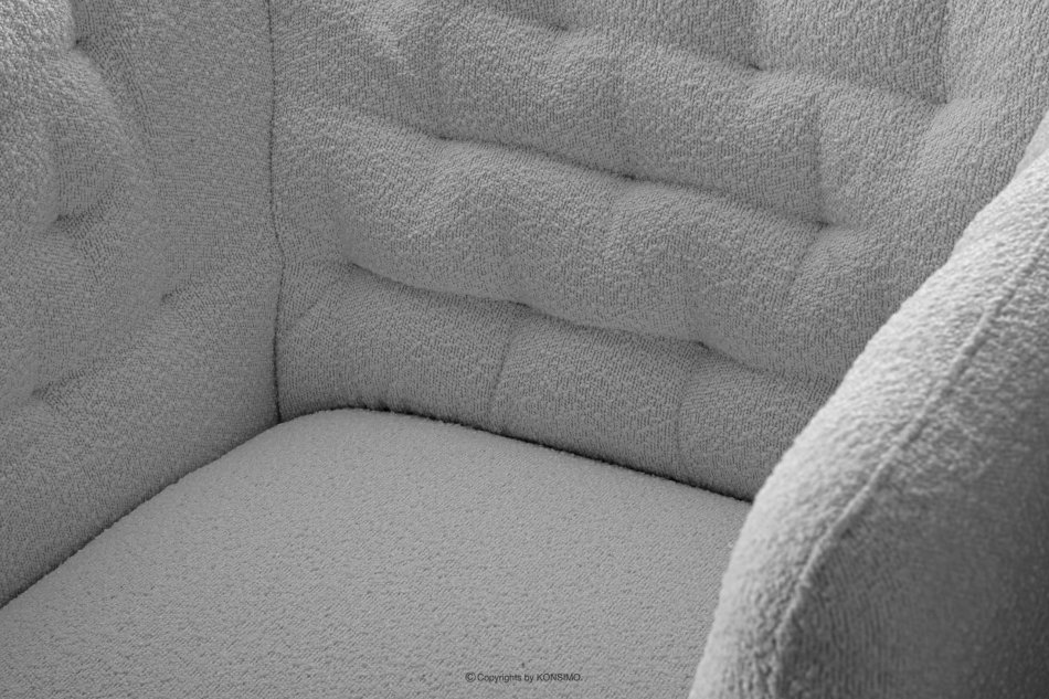CORDI Elegancki fotel na nóżkach w tkaninie baranek jasny szary jasny szary - zdjęcie 5