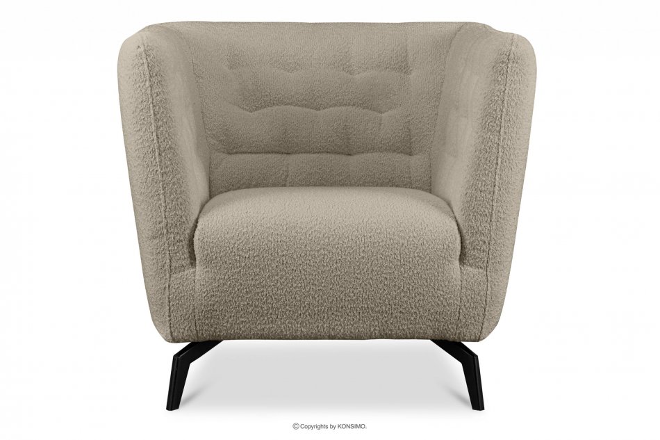CORDI Elegancki fotel na nóżkach w tkaninie baranek beżowy beżowy - zdjęcie 0