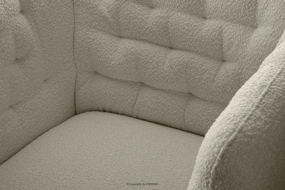 CORDI Elegancki fotel na nóżkach w tkaninie baranek beżowy beżowy - zdjęcie 5