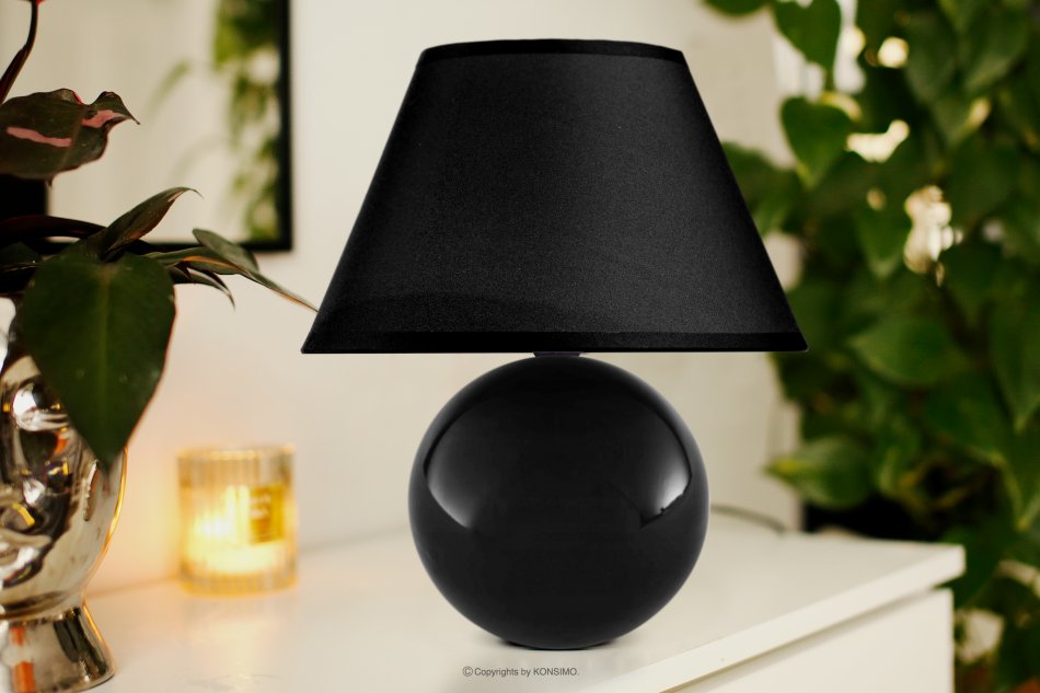 HULAR Czarna klasyczna lampa stołowa 2szt. czarny - zdjęcie 1