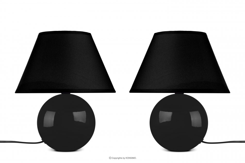 HULAR Czarna klasyczna lampa stołowa 2szt. czarny - zdjęcie 0