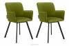 PYRUS Krzesła welurowe zielone 2szt oliwkowy/czarny - zdjęcie 1
