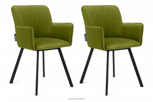 PYRUS, https://konsimo.pl/kolekcja/pyrus/ Krzesła welurowe zielone 2szt oliwkowy/czarny - zdjęcie