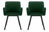 PYRUS Krzesła do salonu welur butelkowa zieleń 2szt ciemny zielony/czarny - zdjęcie 3