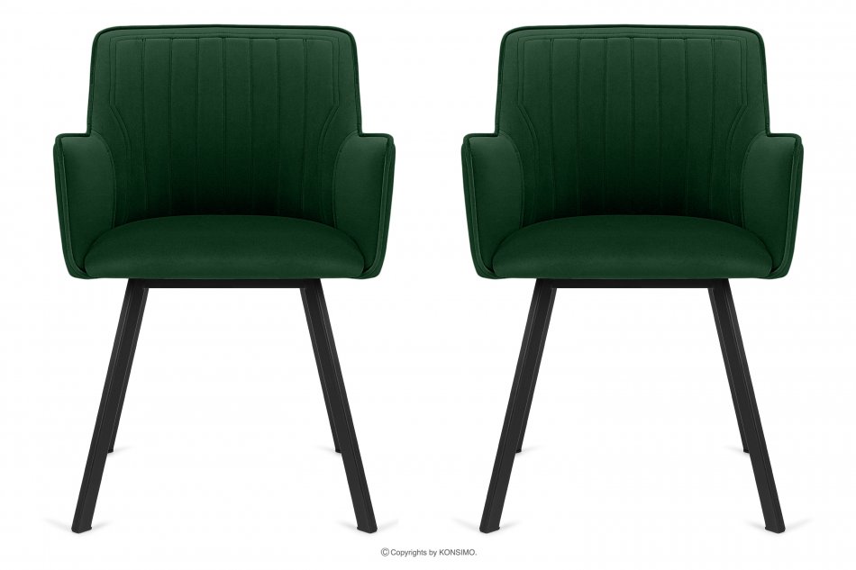 PYRUS Krzesła do salonu welur butelkowa zieleń 2szt ciemny zielony/czarny - zdjęcie 2