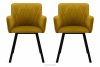 PYRUS Krzesła do salonu welur żółte 2szt miodowy/czarny - zdjęcie 3