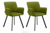 PYRUS Krzesła do salonu welur zielone 2szt oliwkowy/czarny - zdjęcie 1