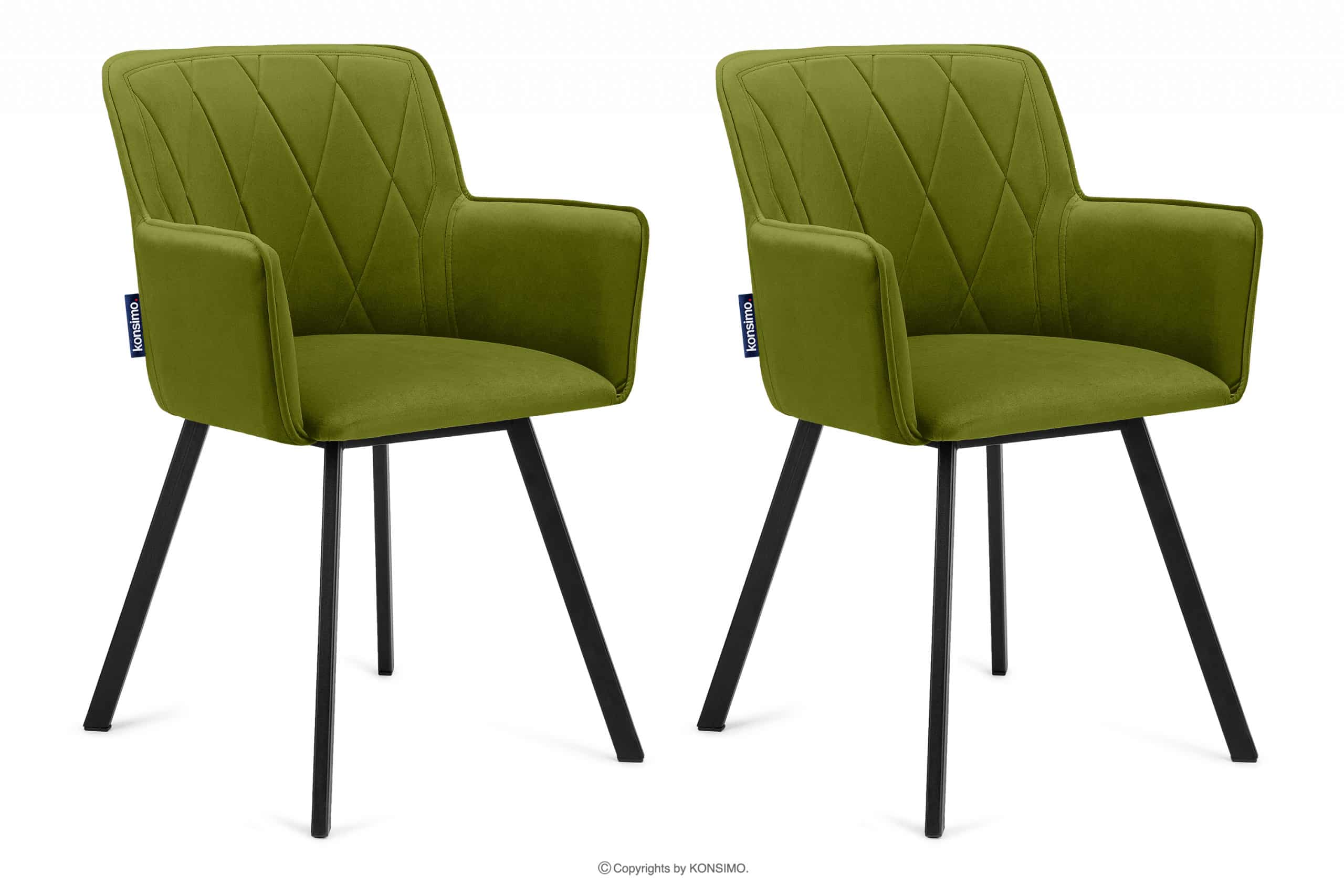 Krzesła do salonu welur zielone 2szt