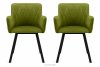 PYRUS Krzesła do salonu welur zielone 2szt oliwkowy/czarny - zdjęcie 3