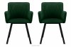 PYRUS Krzesła welurowe butelkowa zieleń 2szt ciemny zielony/czarny - zdjęcie 3