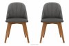 RIFO Krzesła tapicerowane welurowe szare 2szt szary/jasny dąb - zdjęcie 3