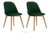 RIFO Krzesła tapicerowane welurowe butelkowa zieleń 2szt ciemny zielony/jasny dąb - zdjęcie 1