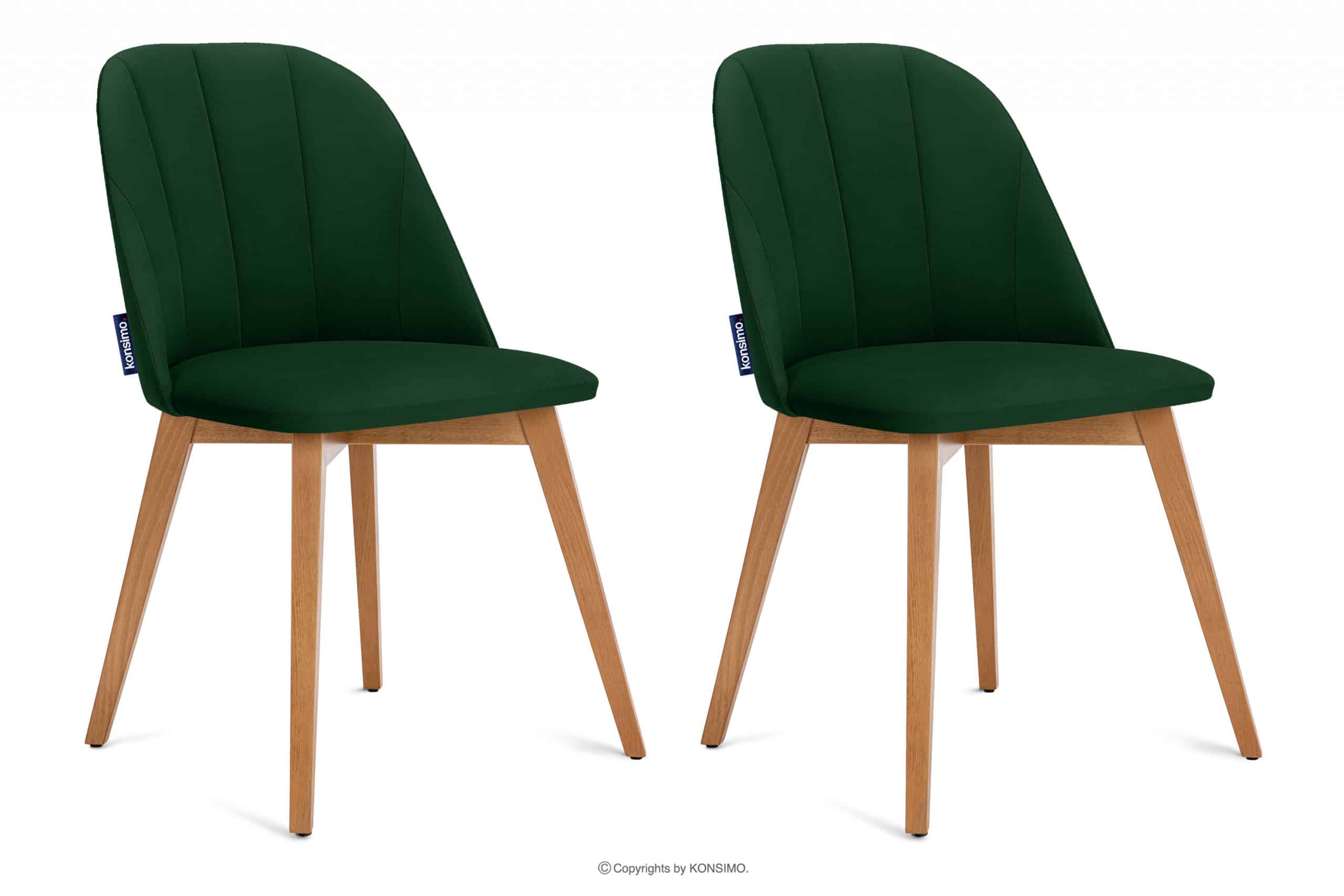 Krzesła tapicerowane welurowe butelkowa zieleń 2szt