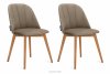 RIFO Krzesła tapicerowane welurowe beżowe 2szt beżowy/jasny dąb - zdjęcie 1