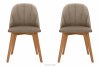 RIFO Krzesła tapicerowane welurowe beżowe 2szt beżowy/jasny dąb - zdjęcie 3