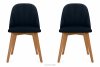 RIFO Krzesła tapicerowane welurowe granatowe 2szt granatowy/jasny dąb - zdjęcie 3