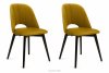 BOVIO Krzesła do salonu żółte 2szt miodowy/wenge - zdjęcie 1