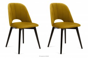 BOVIO, https://konsimo.pl/kolekcja/bovio/ Krzesła do salonu żółte 2szt miodowy/wenge - zdjęcie