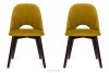 BOVIO Krzesła do salonu żółte 2szt miodowy/wenge - zdjęcie 3