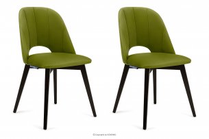 BOVIO, https://konsimo.pl/kolekcja/bovio/ Krzesła do salonu zielone 2szt oliwkowy/wenge - zdjęcie