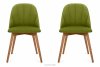 BAKERI Krzesła skandynawskie welur zielone 2szt oliwkowy/jasny dąb - zdjęcie 3