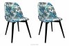 BAKERI Krzesła w kwiaty do jadalni 2szt beżowy/niebieski - zdjęcie 1