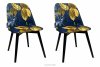 BAKERI Granatowe krzesła kwiaty złote na nóżkach 2szt granatowy/złoty - zdjęcie 1