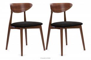 RABI, https://konsimo.pl/kolekcja/rabi/ Krzesła drewniane orzech czarny welur 2szt czarny/orzech średni - zdjęcie